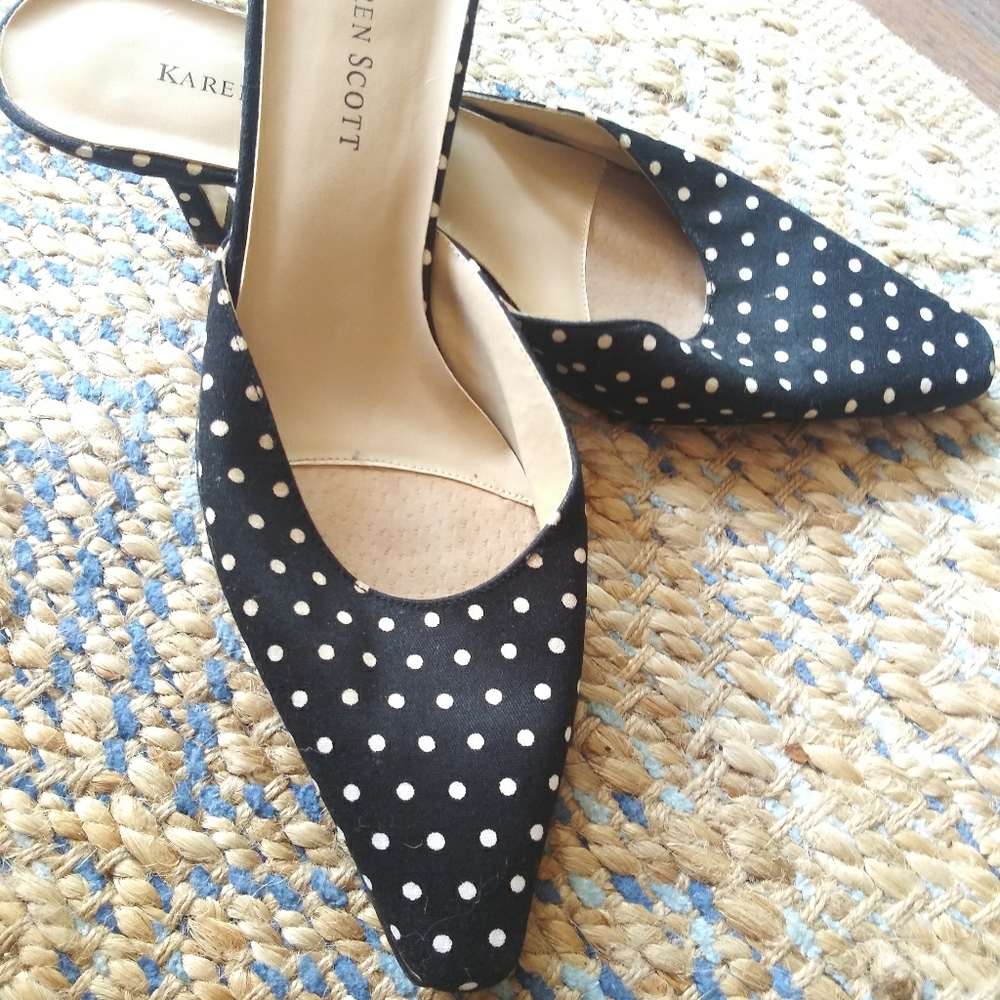 Super cute polka dot mules